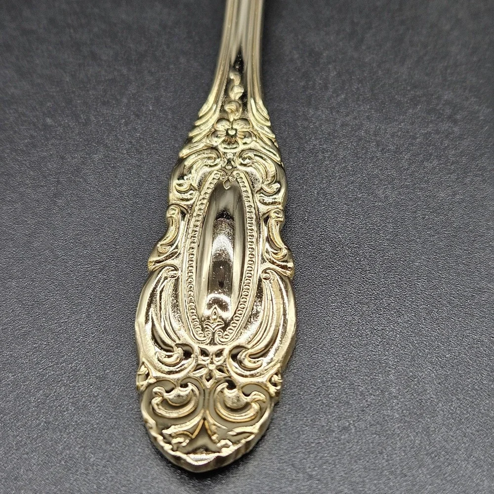 Towle Gold Electroplate Stainless 6 Salad Forks Flatware TWS545 Cameo Scrolls